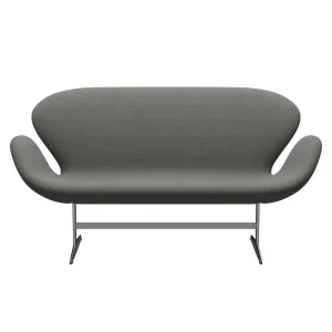 Fritz Hansen Swan™ Sofa 2 Seater, Satin Brushed Aluminium/Re Wool Taupe/Natural