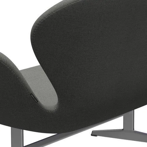 Fritz Hansen Swan™ Sofa 2 Seater, Satin Brushed Aluminium/Re Wool Taupe/Natural