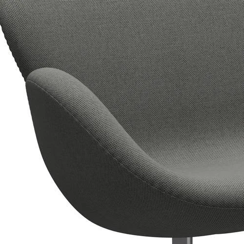 Fritz Hansen Swan™ Sofa 2 Seater, Satin Brushed Aluminium/Re Wool Taupe/Natural
