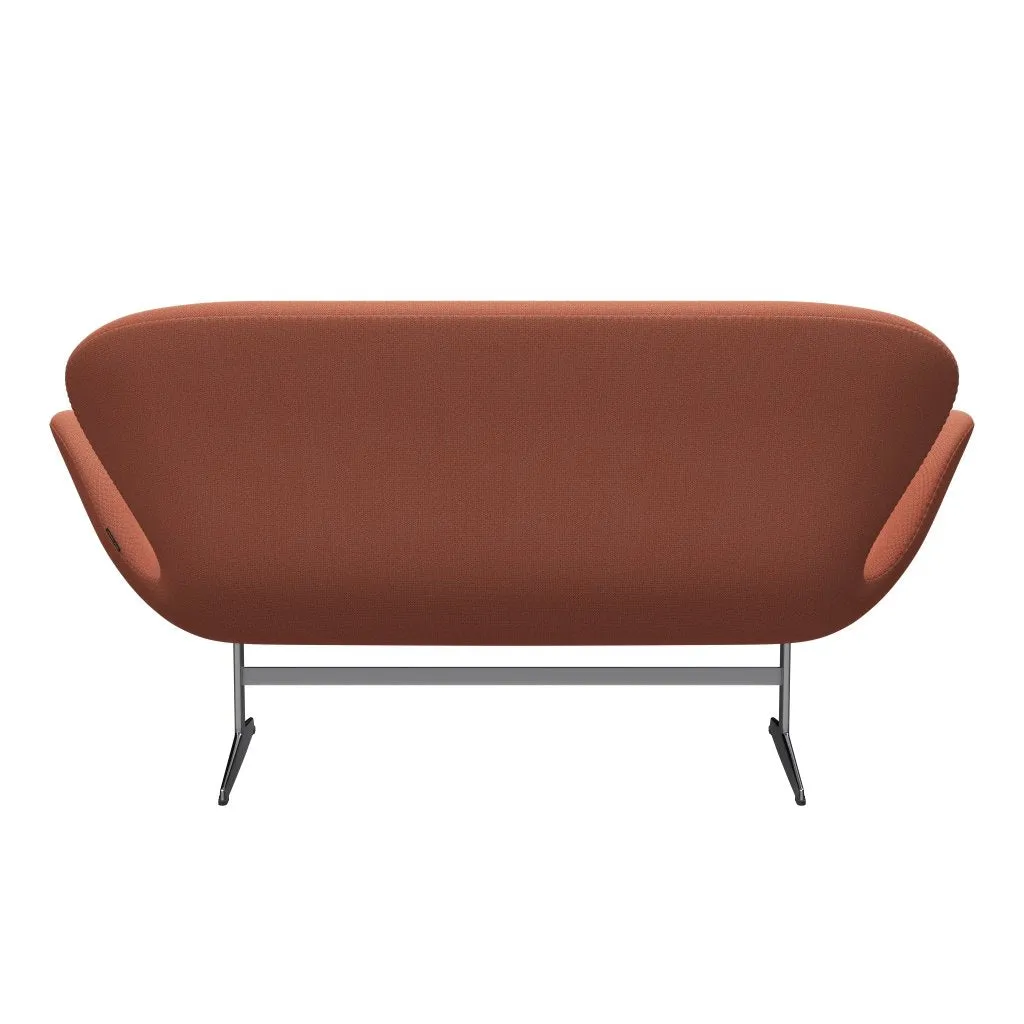 Fritz Hansen Swan™ Sofa 2 Seater, Satin Brushed Aluminum/Capture Burnt Orange