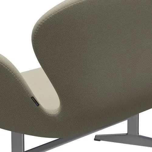Fritz Hansen Swan™ Sofa 2 Seater, Satin Brushed Aluminum/Diablo Sand