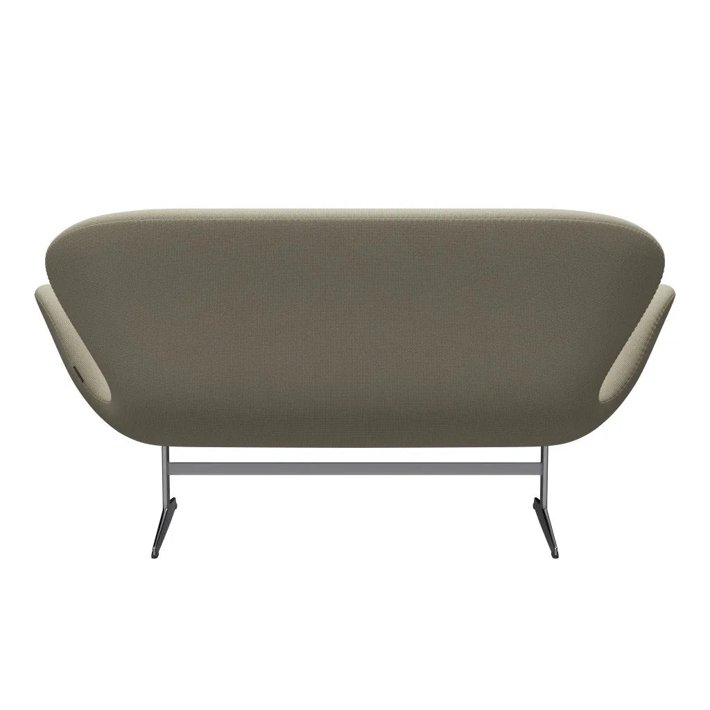 Fritz Hansen Swan™ Sofa 2 Seater, Satin Brushed Aluminum/Diablo Sand