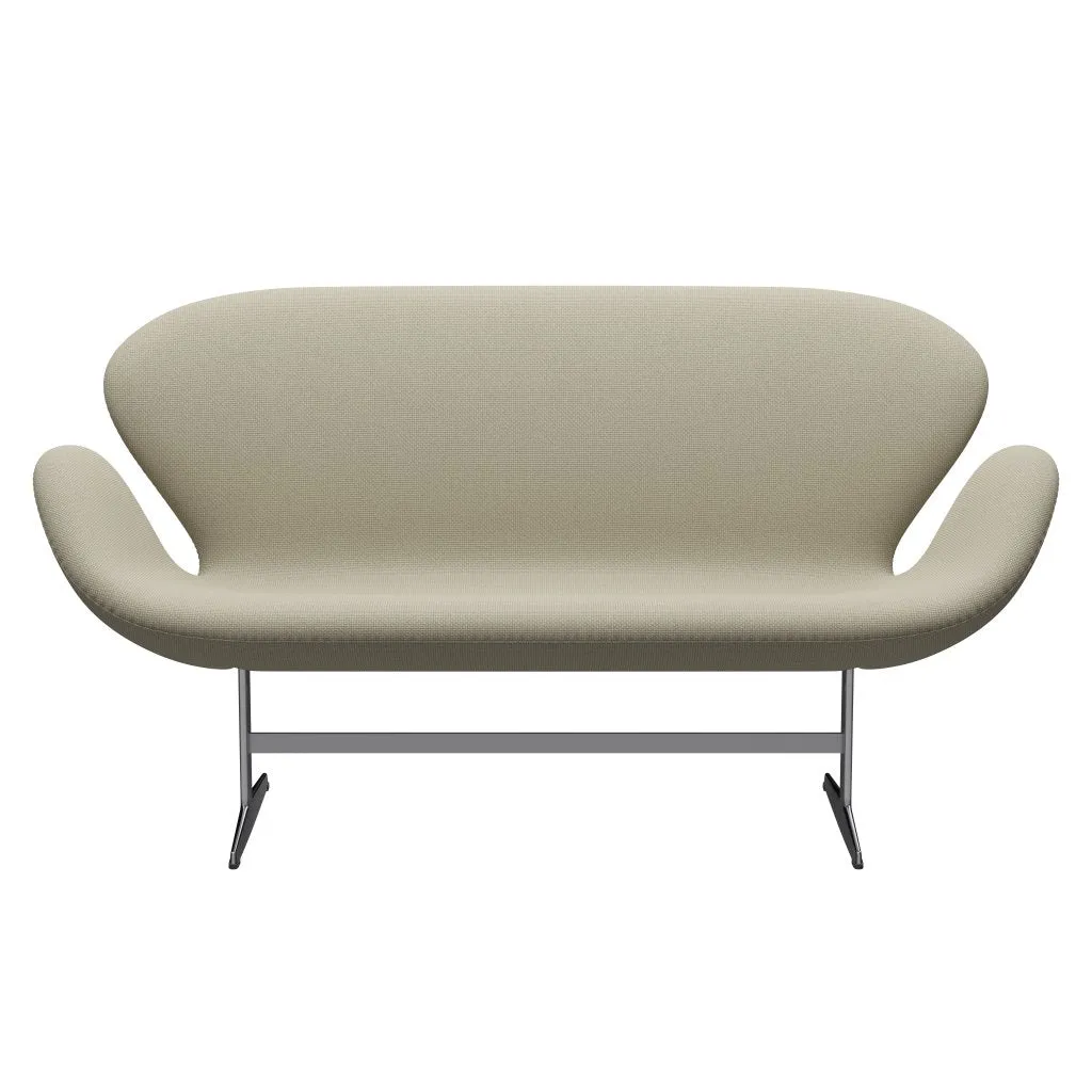 Fritz Hansen Swan™ Sofa 2 Seater, Satin Brushed Aluminum/Diablo Sand