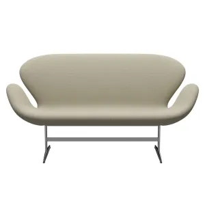 Fritz Hansen Swan™ Sofa 2 Seater, Satin Brushed Aluminum/Diablo Sand