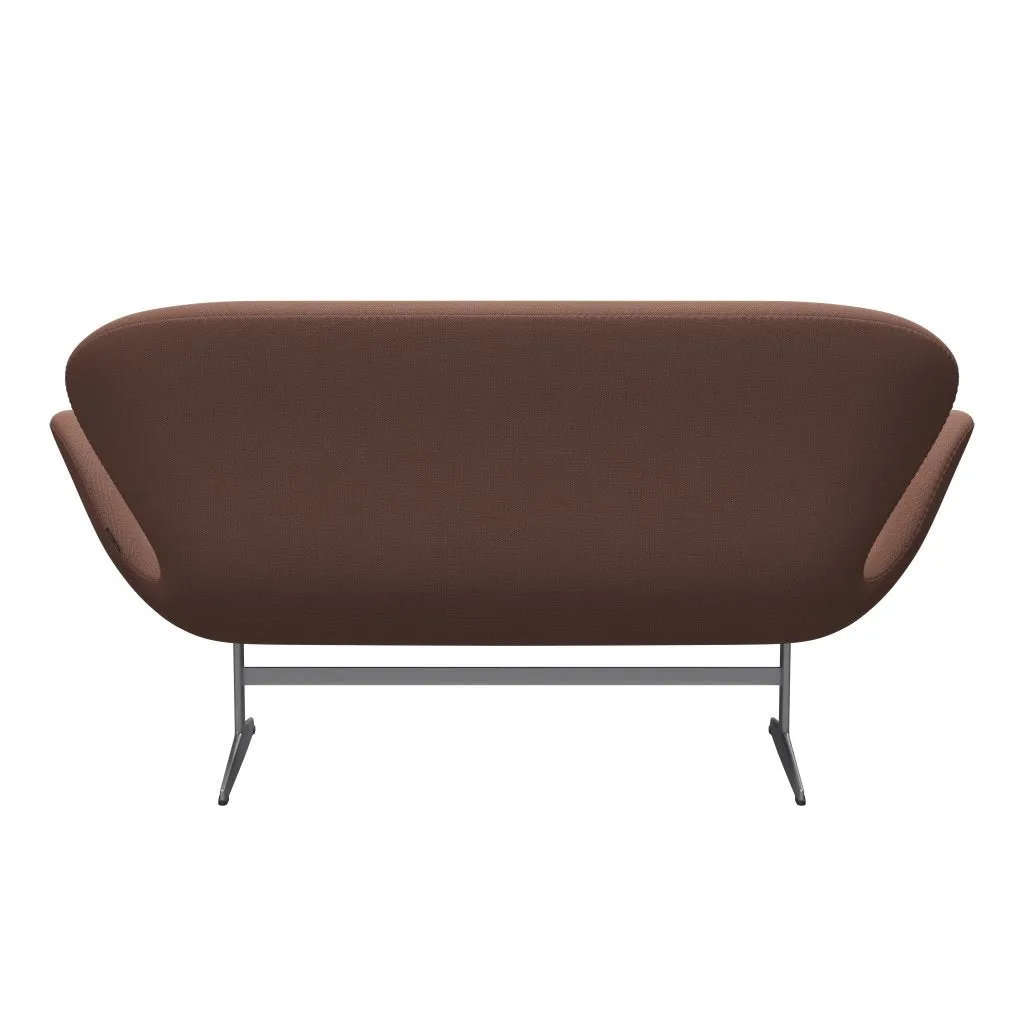 Fritz Hansen Swan™ Sofa 2 Seater, Silver Grey/Capture Brick/Red