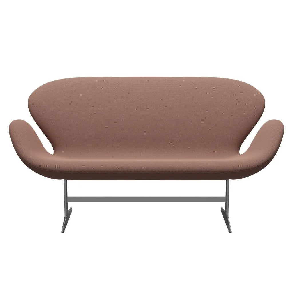 Fritz Hansen Swan™ Sofa 2 Seater, Silver Grey/Capture Brick/Red