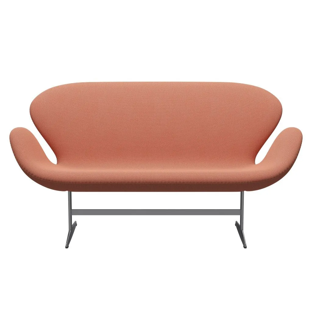 Fritz Hansen Swan™ Sofa 2 Seater, Silver Grey/Capture Burnt Orange
