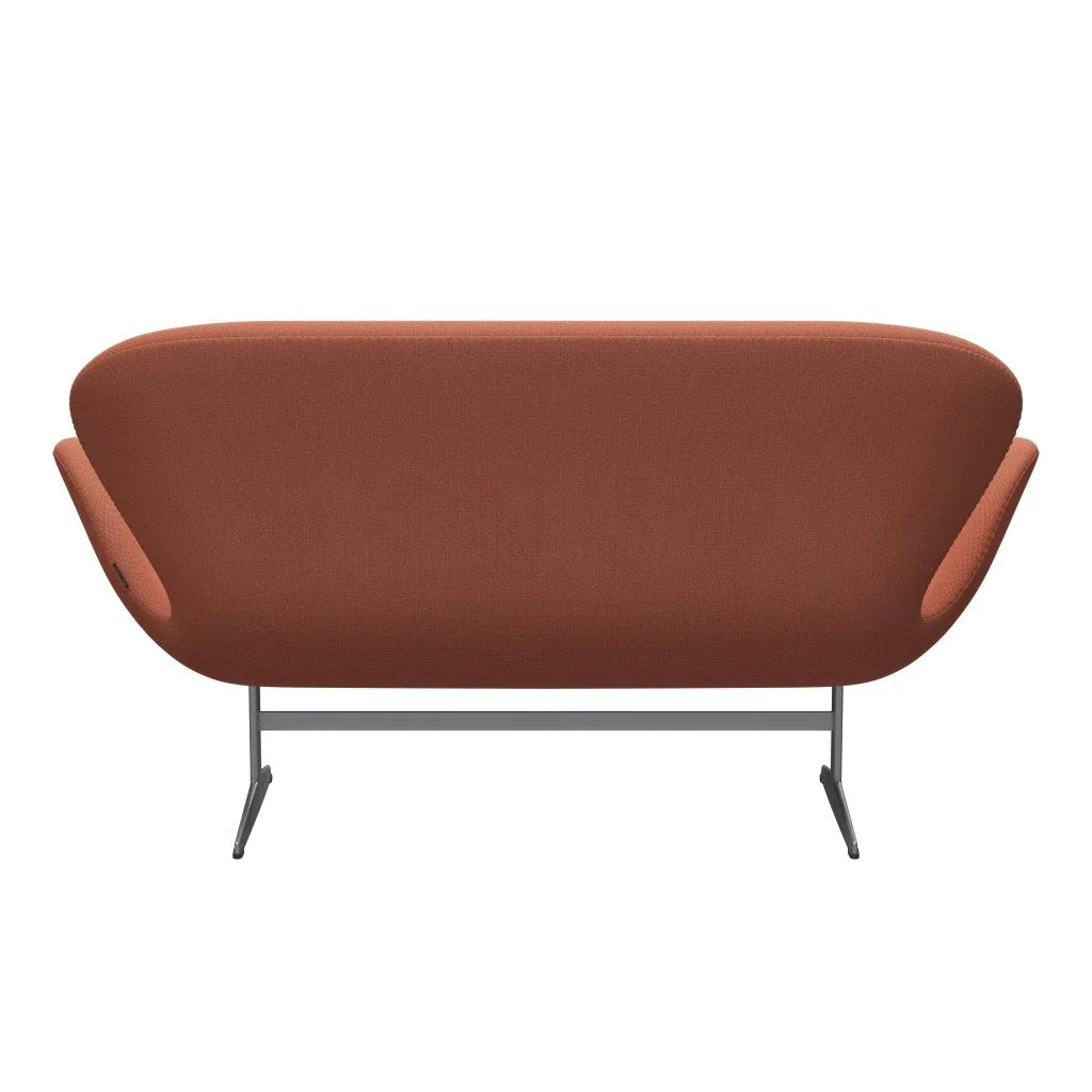 Fritz Hansen Swan™ Sofa 2 Seater, Silver Grey/Capture Burnt Orange