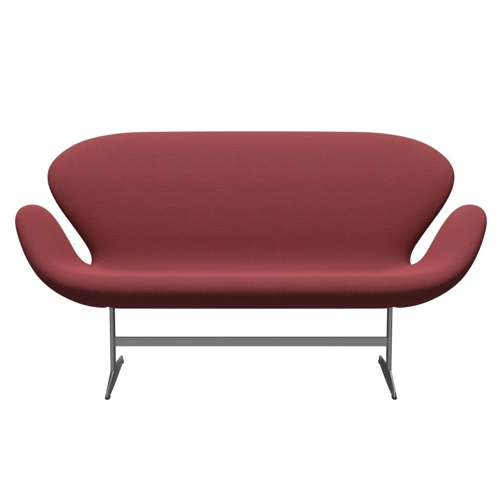 Fritz Hansen Swan™ Sofa 2 Seater, Silver Grey/Capture Dark Red