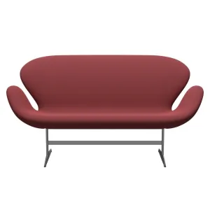Fritz Hansen Swan™ Sofa 2 Seater, Silver Grey/Capture Dark Red