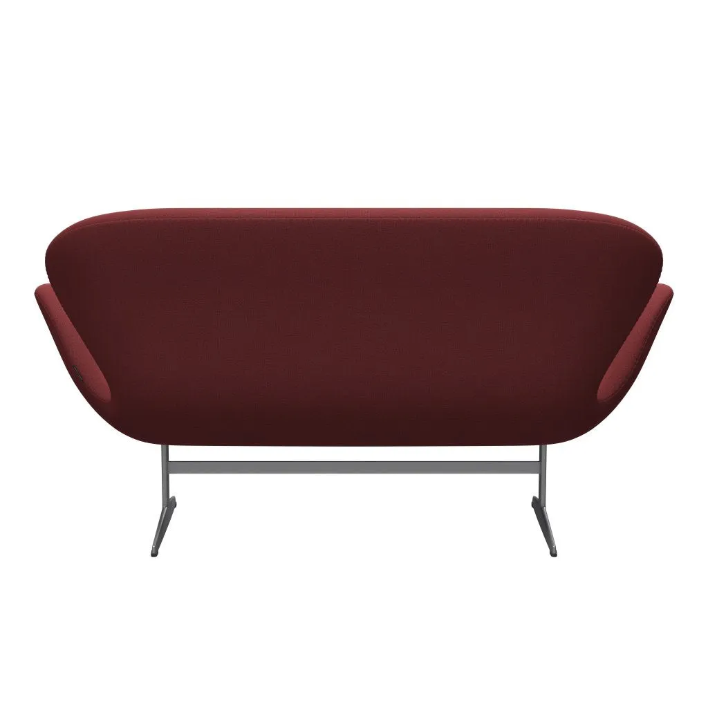 Fritz Hansen Swan™ Sofa 2 Seater, Silver Grey/Capture Dark Red
