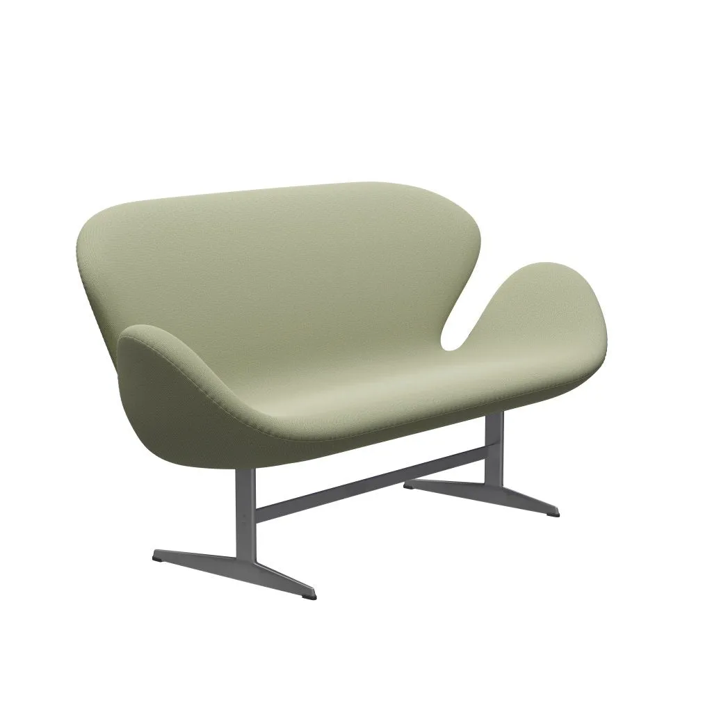 Fritz Hansen Swan™ Sofa 2 Seater, Silver Grey/Capture Soft Green