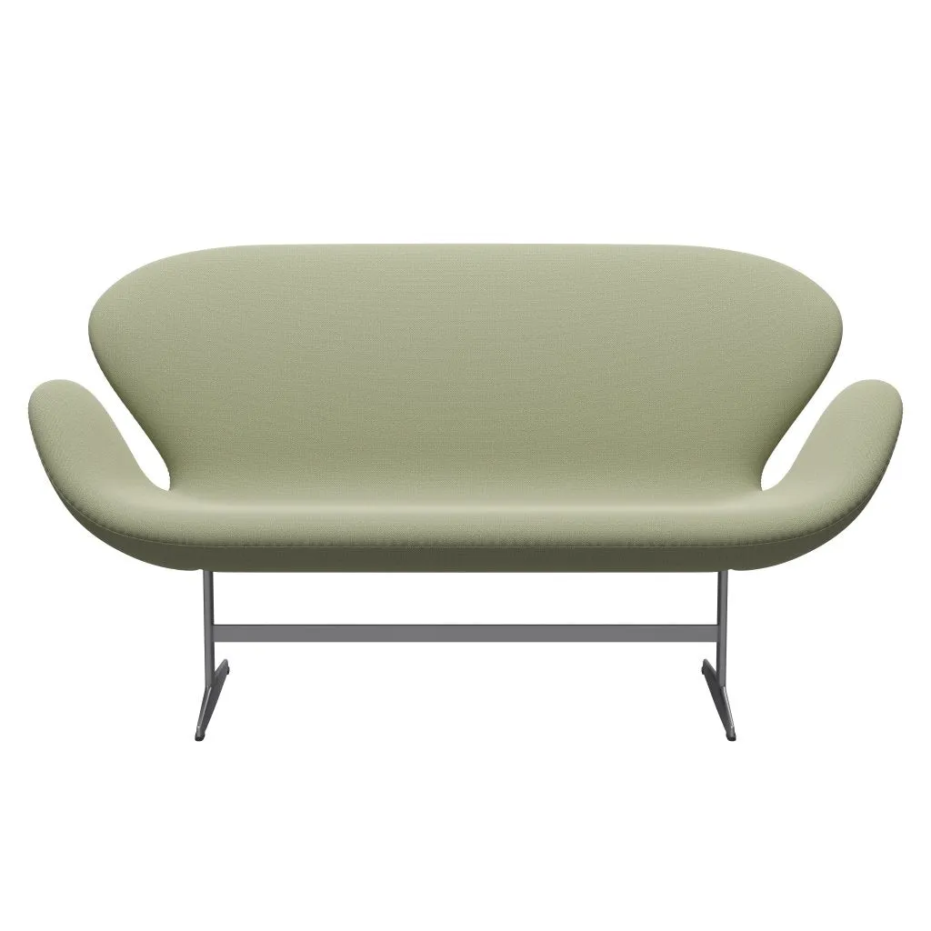 Fritz Hansen Swan™ Sofa 2 Seater, Silver Grey/Capture Soft Green