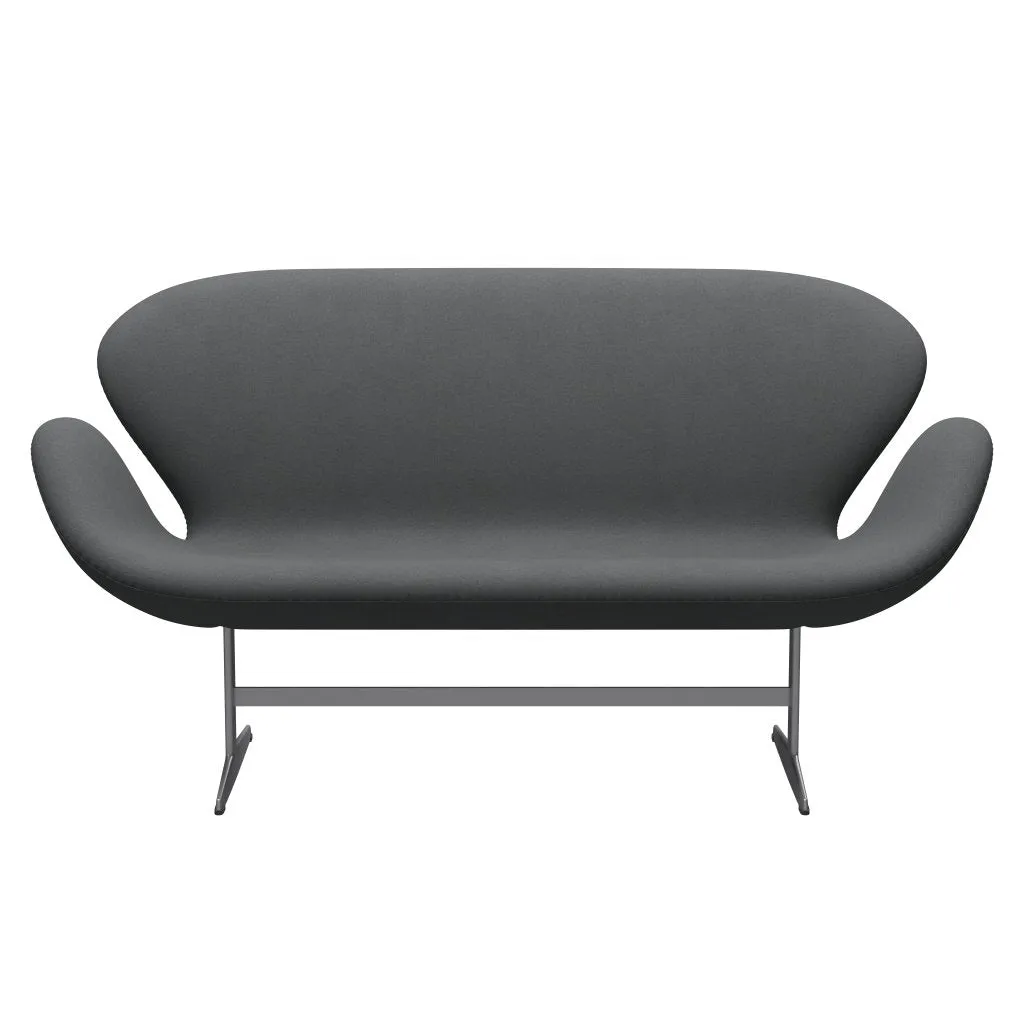 Fritz Hansen Swan™ Sofa 2 Seater, Silver Grey/Divina Dark Grey
