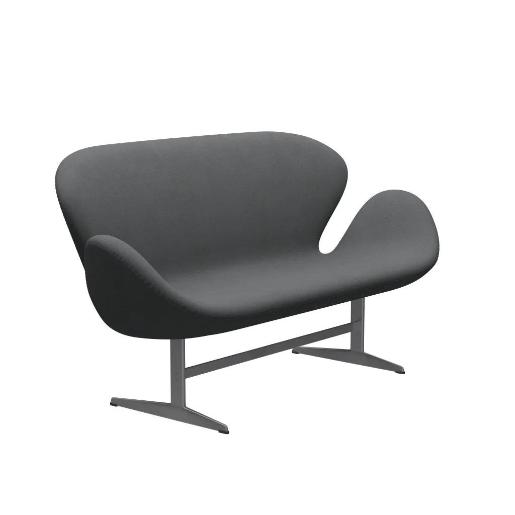 Fritz Hansen Swan™ Sofa 2 Seater, Silver Grey/Divina Dark Grey
