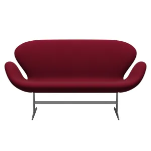 Fritz Hansen Swan™ Sofa 2 Seater, Silver Grey/Divina Light Aubergine