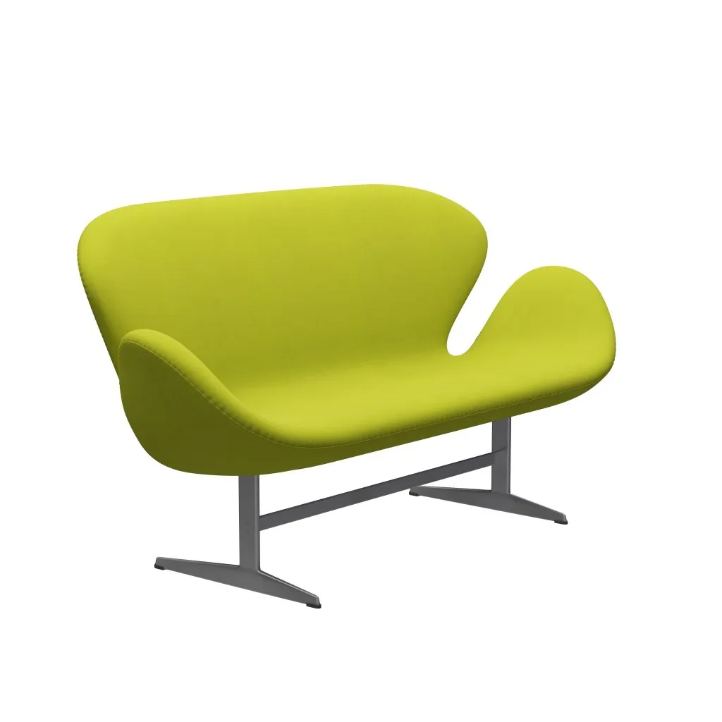 Fritz Hansen Swan™ Sofa 2 Seater, Silver Grey/Divina Lime
