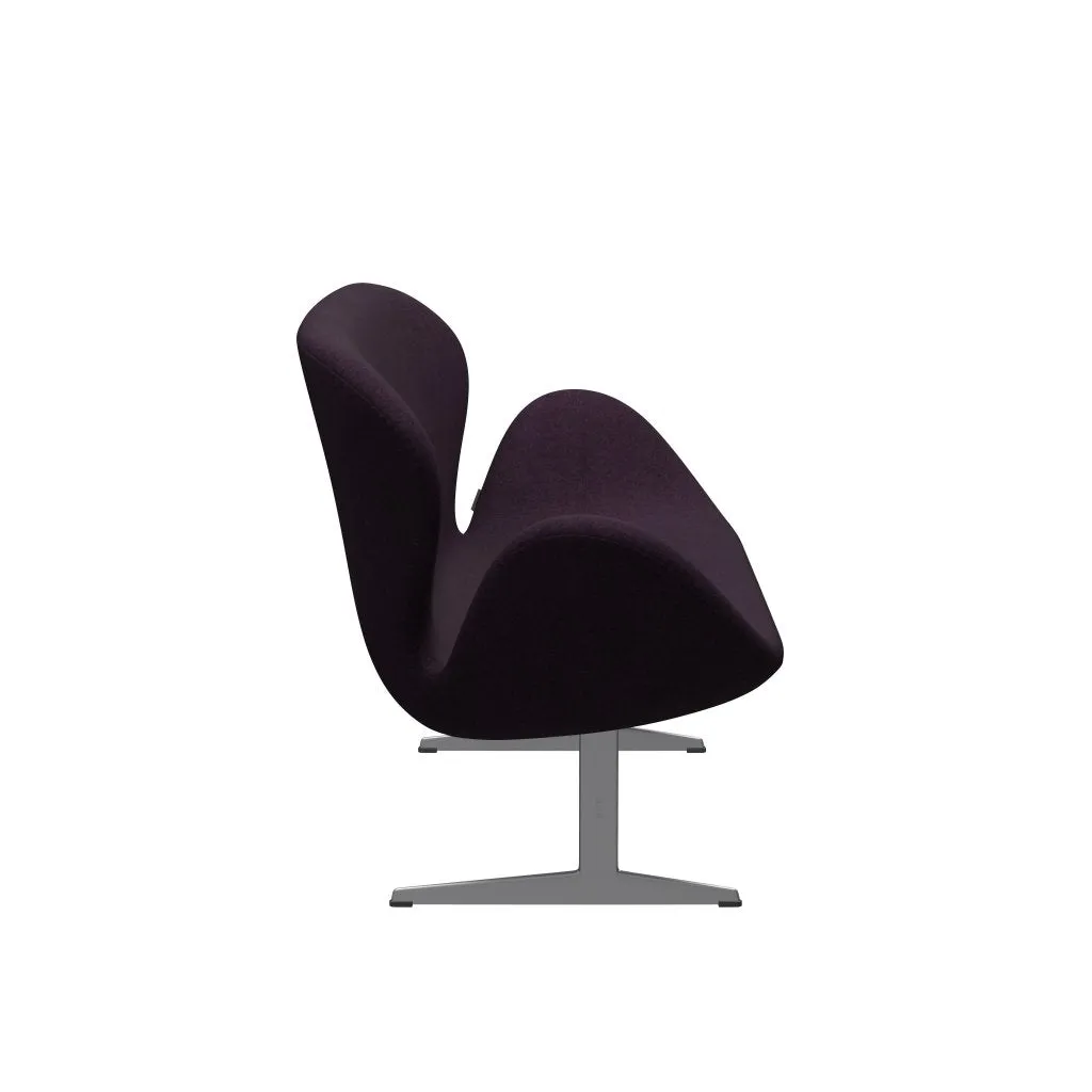 Fritz Hansen Swan™ Sofa 2 Seater, Silver Grey/Divina Md Aubergine