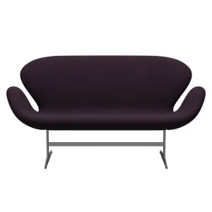 Fritz Hansen Swan™ Sofa 2 Seater, Silver Grey/Divina Md Aubergine