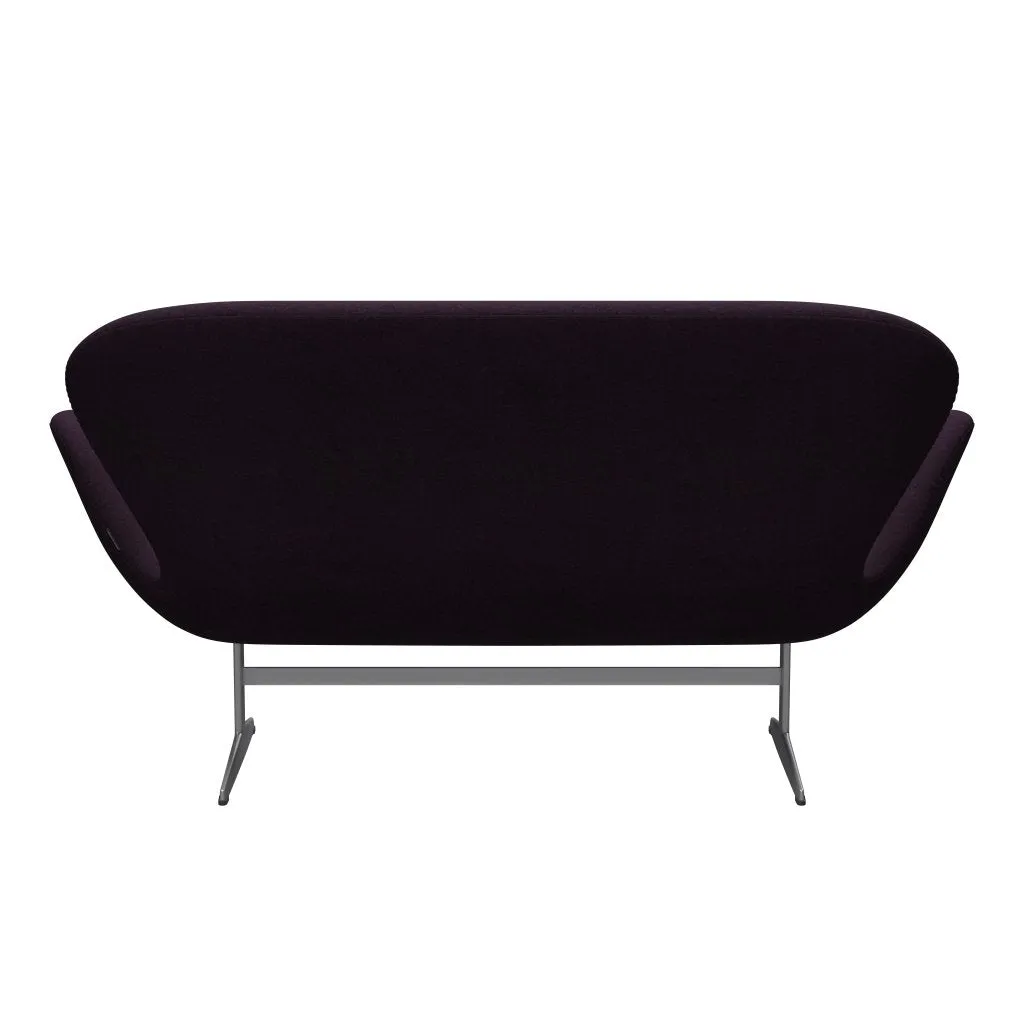 Fritz Hansen Swan™ Sofa 2 Seater, Silver Grey/Divina Md Aubergine