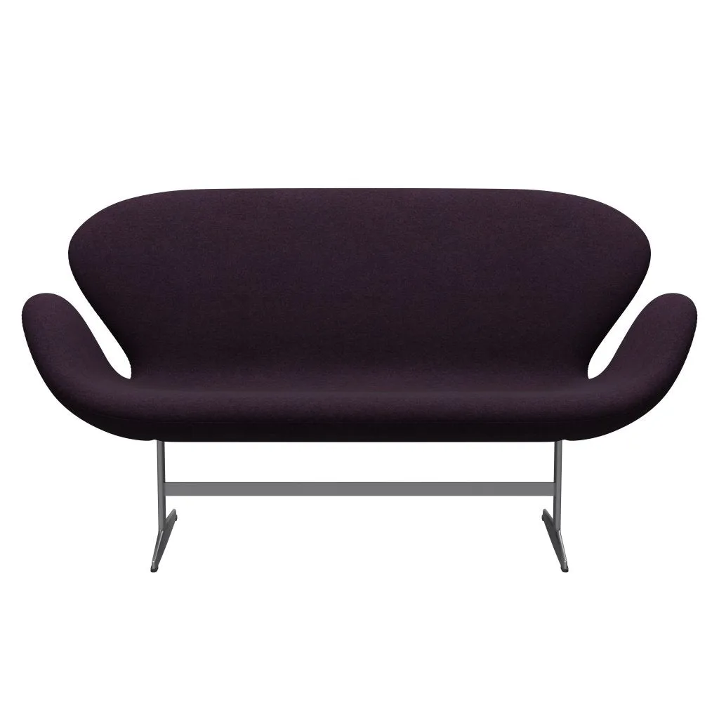 Fritz Hansen Swan™ Sofa 2 Seater, Silver Grey/Divina Md Aubergine