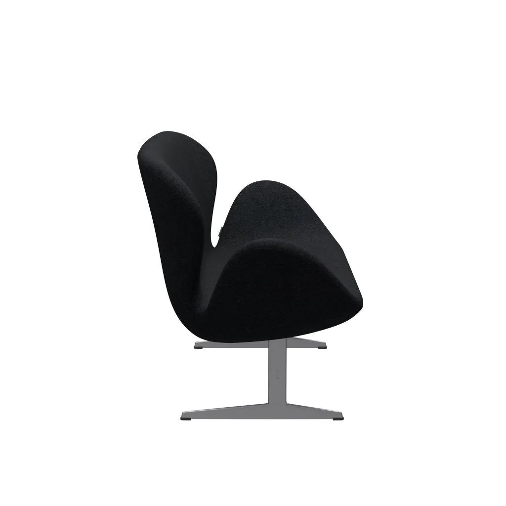 Fritz Hansen Swan™ Sofa 2 Seater, Silver Grey/Divina Md Black