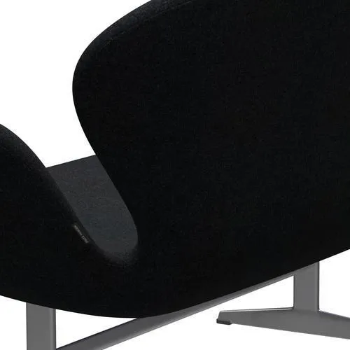 Fritz Hansen Swan™ Sofa 2 Seater, Silver Grey/Divina Md Black