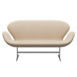 Fritz Hansen Swan™ Sofa 2 Seater, Silver Grey/Divina Md Crème