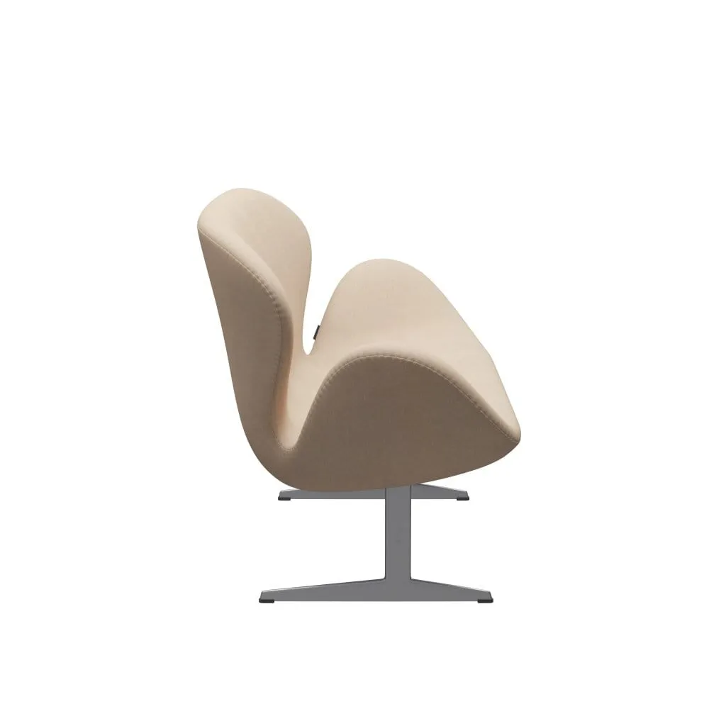 Fritz Hansen Swan™ Sofa 2 Seater, Silver Grey/Divina Md Crème