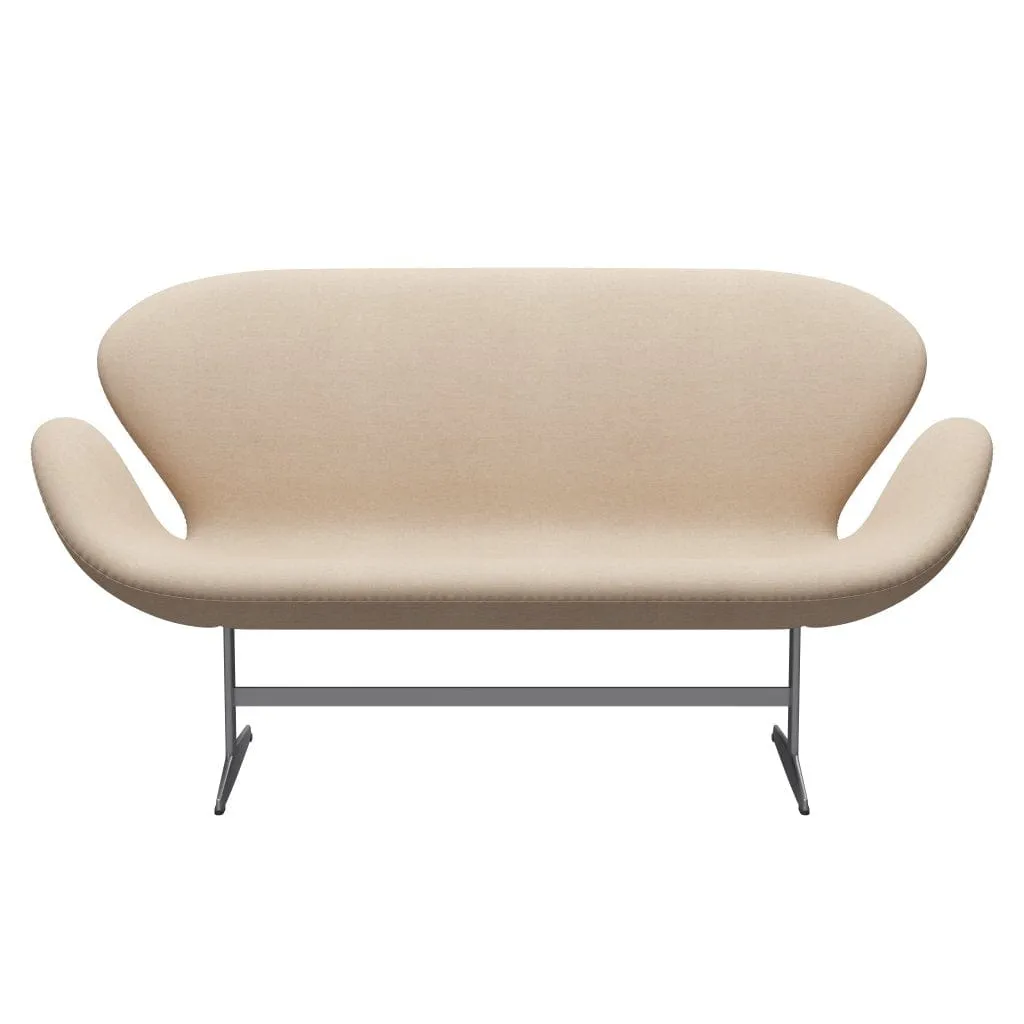 Fritz Hansen Swan™ Sofa 2 Seater, Silver Grey/Divina Md Crème