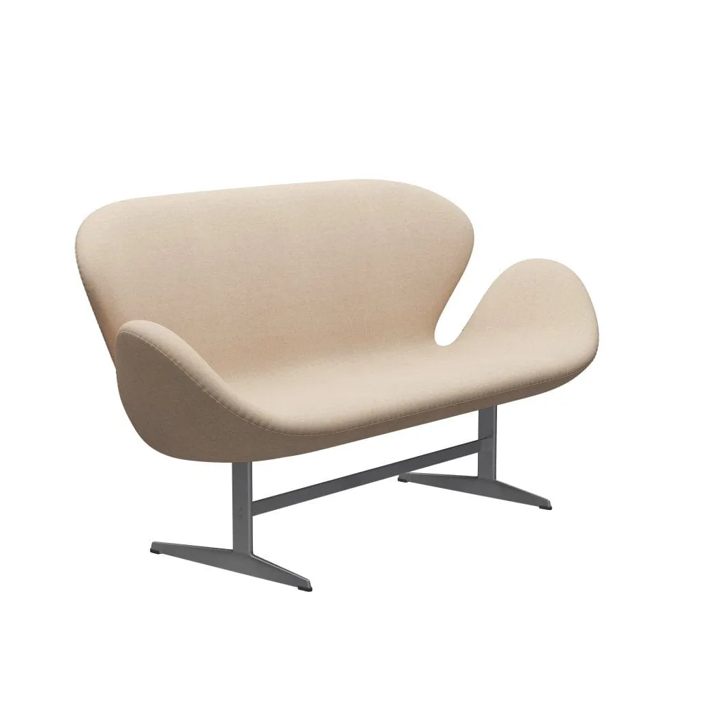 Fritz Hansen Swan™ Sofa 2 Seater, Silver Grey/Divina Md Crème