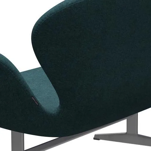 Fritz Hansen Swan™ Sofa 2 Seater, Silver Grey/Divina Md Turquoise Dark