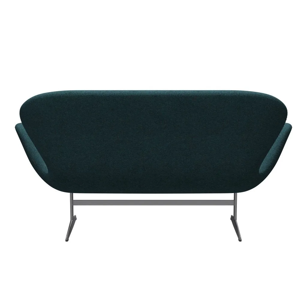 Fritz Hansen Swan™ Sofa 2 Seater, Silver Grey/Divina Md Turquoise Dark