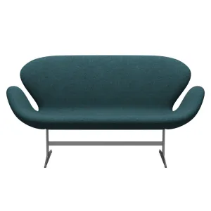 Fritz Hansen Swan™ Sofa 2 Seater, Silver Grey/Divina Md Turquoise Dark