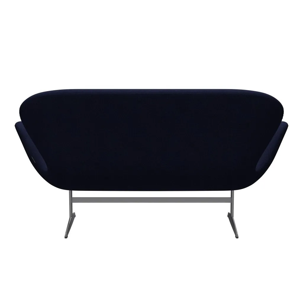 Fritz Hansen Swan™ Sofa 2 Seater, Silver Grey/Divina Melange Dark Blue