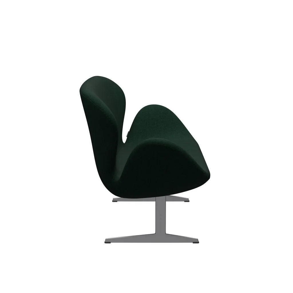 Fritz Hansen Swan™ Sofa 2 Seater, Silver Grey/Divina Melange Dark Green