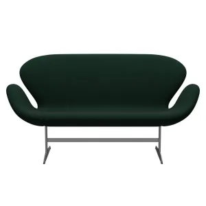 Fritz Hansen Swan™ Sofa 2 Seater, Silver Grey/Divina Melange Dark Green