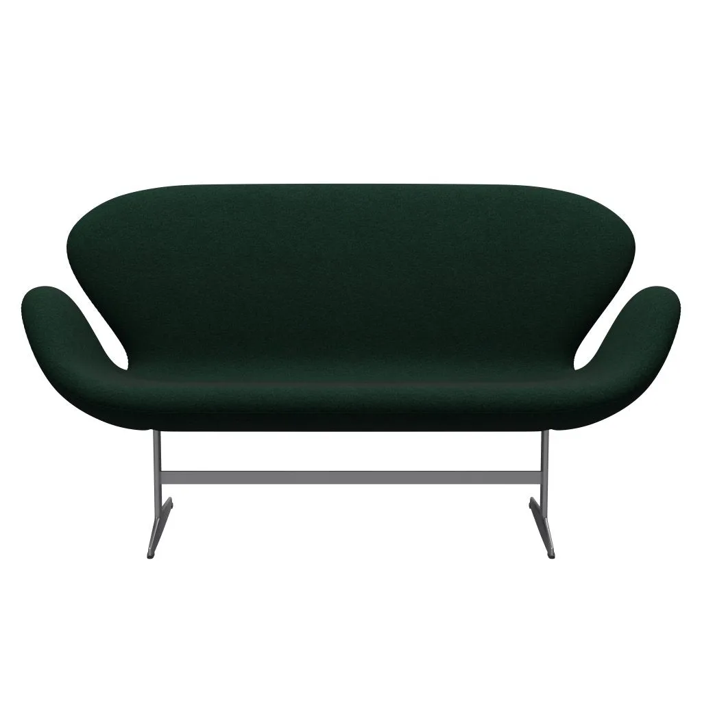 Fritz Hansen Swan™ Sofa 2 Seater, Silver Grey/Divina Melange Dark Green