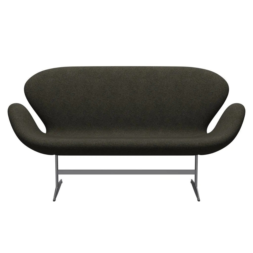 Fritz Hansen Swan™ Sofa 2 Seater, Silver Grey/Divina Melange Grey Brown
