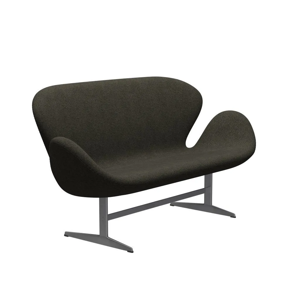 Fritz Hansen Swan™ Sofa 2 Seater, Silver Grey/Divina Melange Grey Brown
