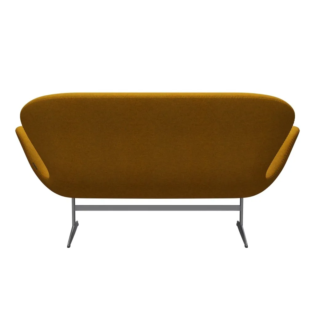 Fritz Hansen Swan™ Sofa 2 Seater, Silver Grey/Divina Melange Ochre Yellow