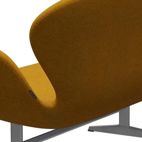 Fritz Hansen Swan™ Sofa 2 Seater, Silver Grey/Divina Melange Ochre Yellow