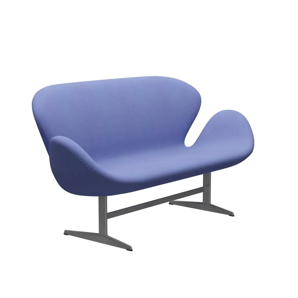 Fritz Hansen Swan™ Sofa 2 Seater, Silver Grey/Divina Pastel Blue