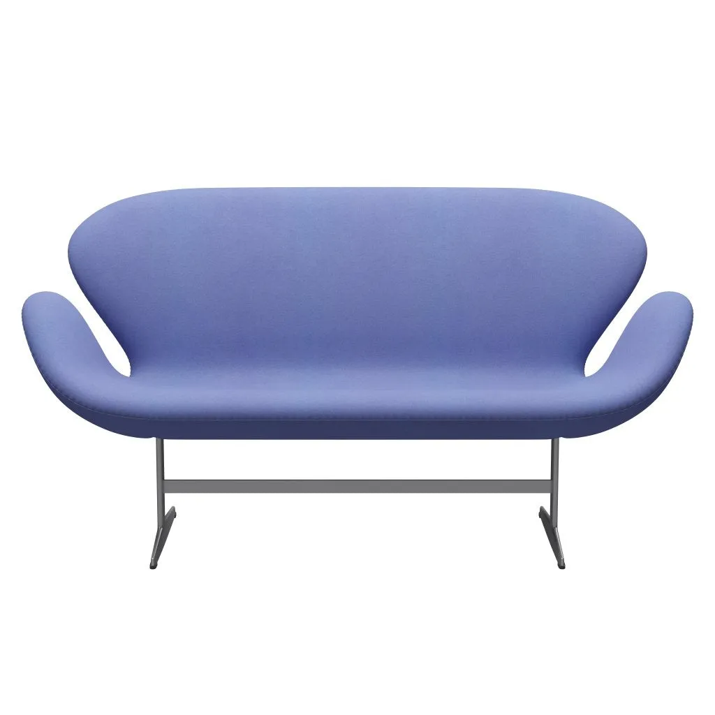Fritz Hansen Swan™ Sofa 2 Seater, Silver Grey/Divina Pastel Blue