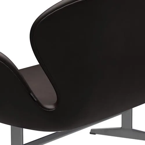 Fritz Hansen Swan™ Sofa 2 Seater, Silver Grey/Grace Dark Brown