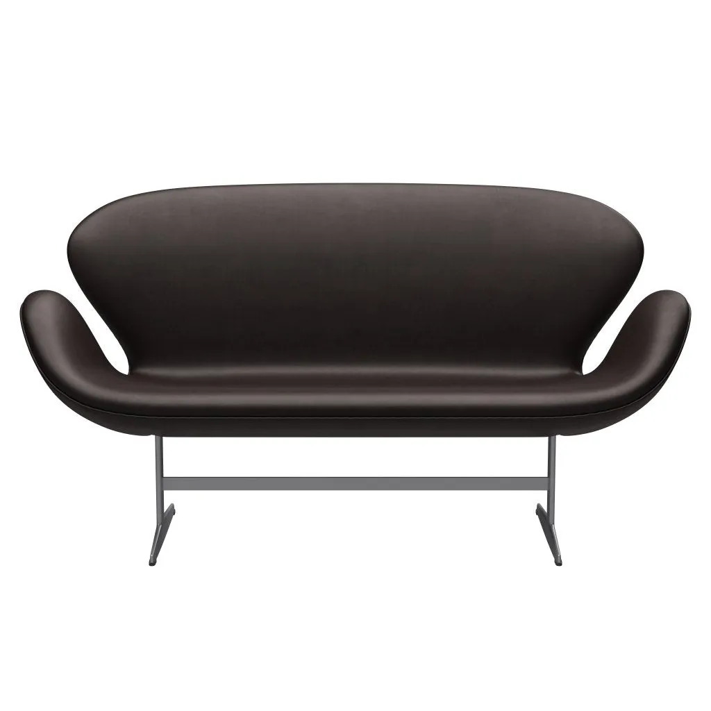 Fritz Hansen Swan™ Sofa 2 Seater, Silver Grey/Grace Dark Brown