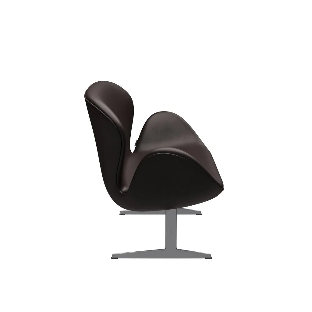 Fritz Hansen Swan™ Sofa 2 Seater, Silver Grey/Grace Dark Brown