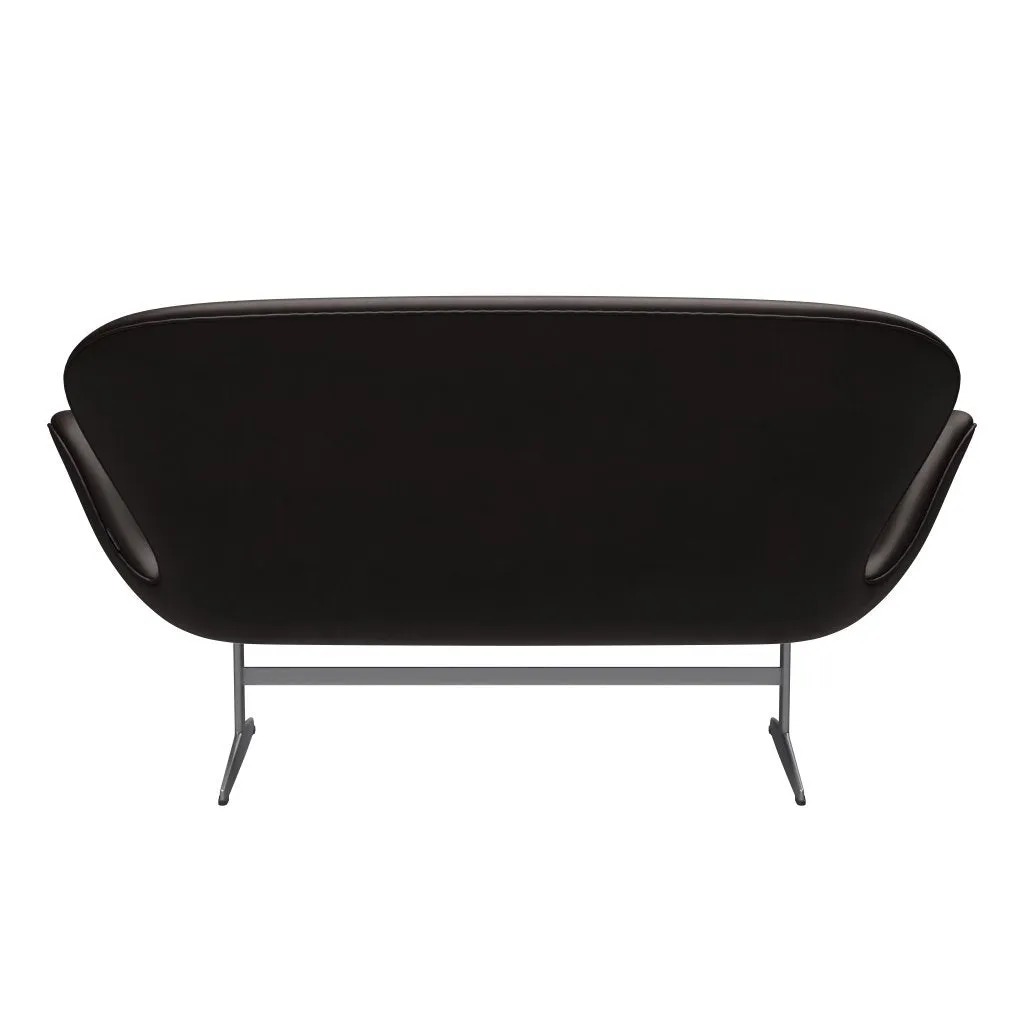 Fritz Hansen Swan™ Sofa 2 Seater, Silver Grey/Grace Dark Brown