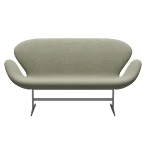 Fritz Hansen Swan™ Sofa 2 Seater, Silver Grey/Re Wool Lime Green/Natural