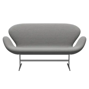 Fritz Hansen Swan™ Sofa 2 Seater, Silver Grey/Re Wool Wool White/Natural